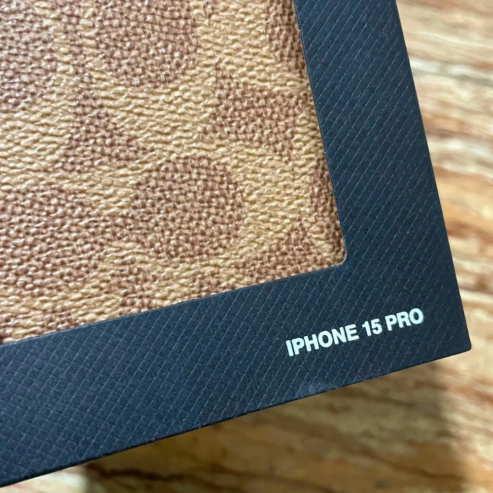 Coach Phonecase Brown Signature C Monogram Logo Folio Wallet Case iPhone 15 Pro